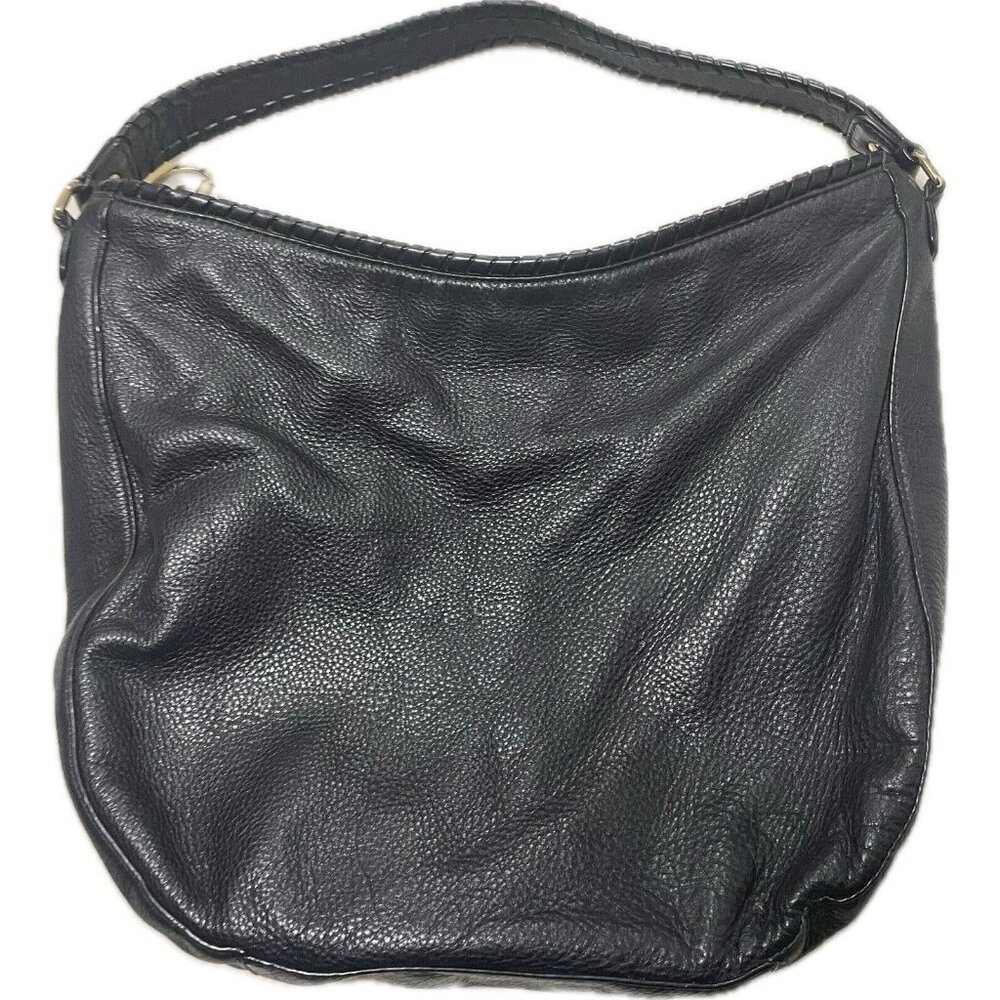 MICHAEL Michael Kors Black Leather Tassel Hobo Handbag - Picture 3 of 8